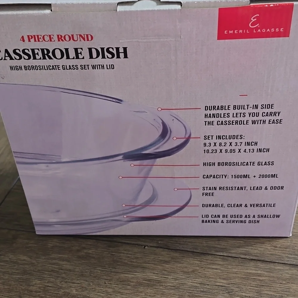 Going Away Soon...NIB Emeril Lagasse 4 pc round casserole dish with lid - Picture 3 of 4